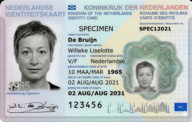 Physical Dutch identity card